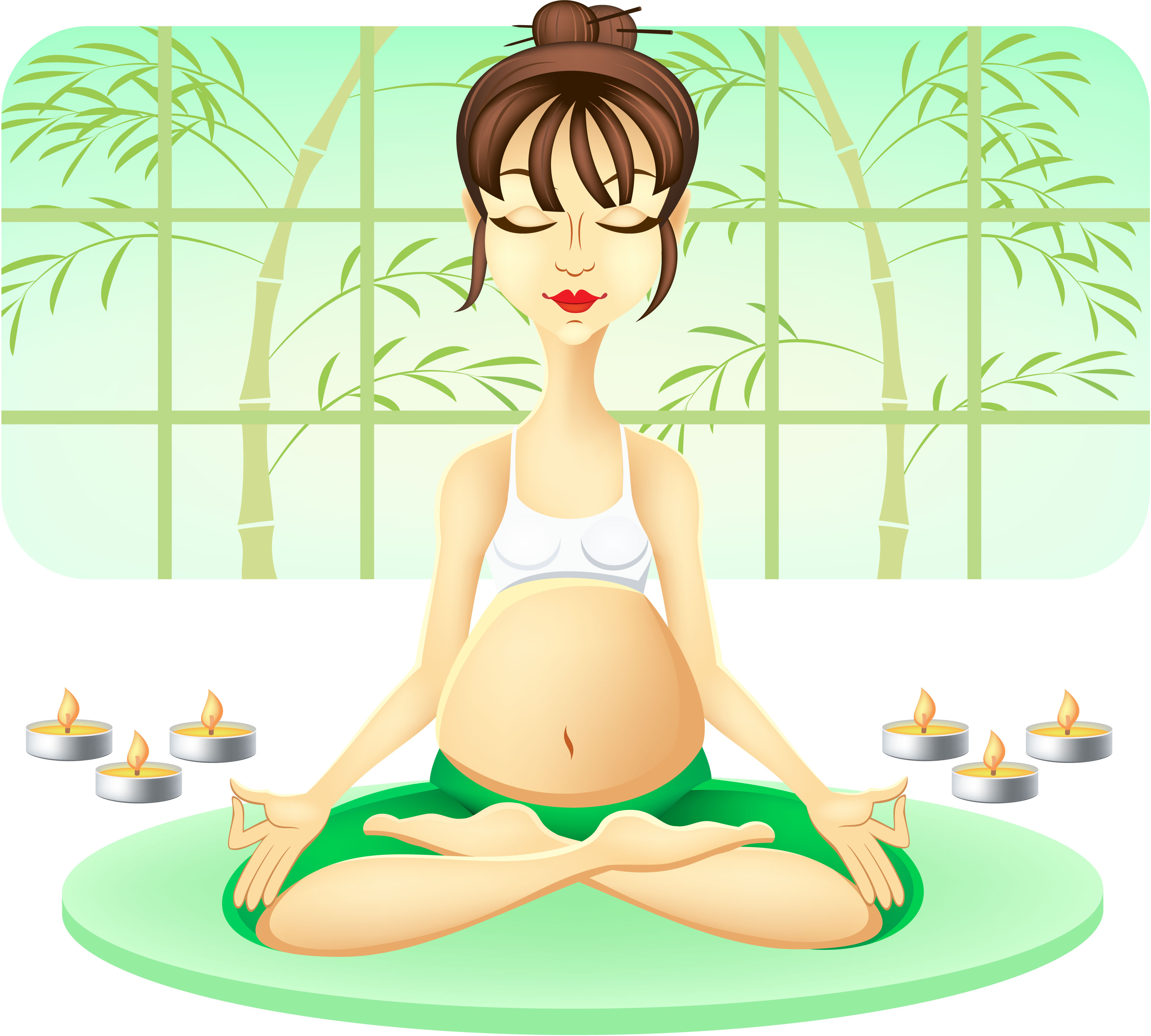 Беременная медитирует